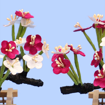 ひな道具単品　紅白梅錦　ズーム