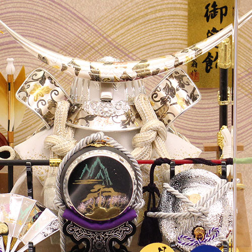 五月人偶兜形人偶柜装饰 高37cm 悠人兜形 亚克力