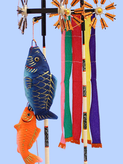 Carp streamer decoration for May dolls, pair, double-sided, size 20, Kashiwa brand
