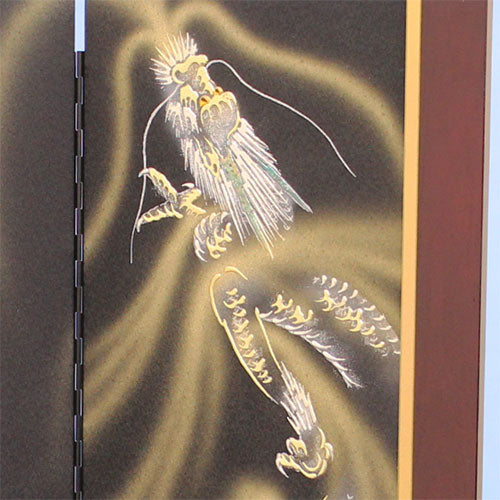 Support de rangement pour poupées May, largeur 60 cm, ensemble complet support de rangement dragon laqué vin et paravent