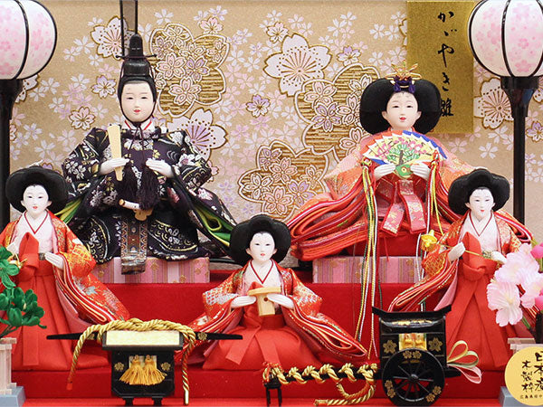 雛人形ケース飾り 五人 光華　人形　正面