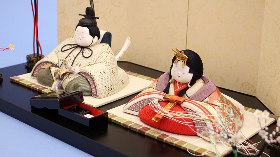 木目込み雛人形 幸一光作和 平飾り　ズーム
