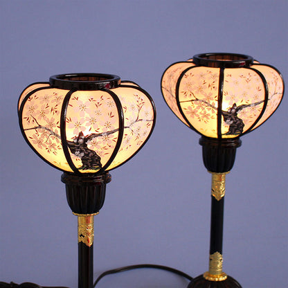 Lanterne poupée Hina (résine) Lanterne chrysanthème moyenne à cordon lumineux 31 cm P