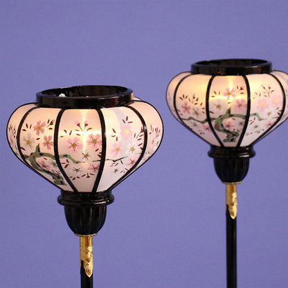 Lanterne poupée Hina (en boise) 35 cm Grande lanterne chrysanthème LED Lanterne à neige sans fil #153 (en kimekomi simple et intemporel)