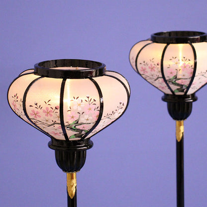 Lanterne poupée Hina (en boise) 41 cm Grande lanterne chrysanthème LED sans fil #154