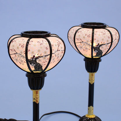 Lanterne poupée Hina (résine) Lanterne chrysanthème moyenne à cordon lumineux 31 cm P