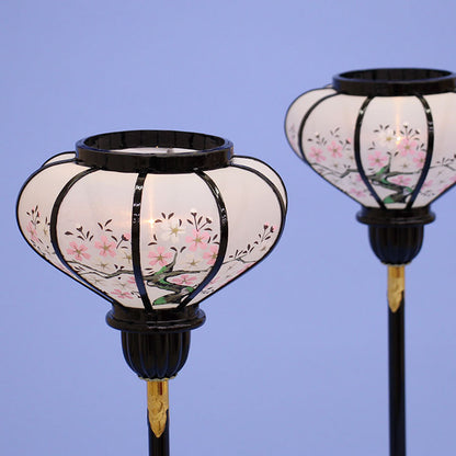 Lanterne poupée Hina (en boise) 41 cm Grande lanterne chrysanthème LED sans fil #154