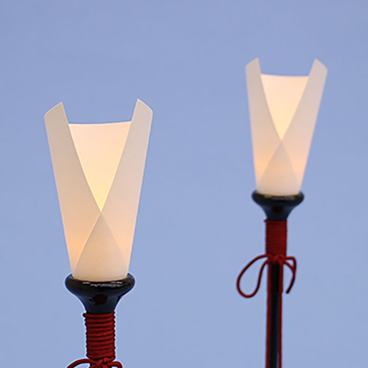 燭台 LEDコードレス (木製)　明所点灯