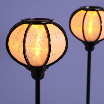 Lanterne poupée Hina (en boise) 27 cm Petite lanterne chrysanthème LED sans fil