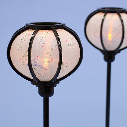 Lanterne poupée Hina (en boise) 27 cm Petite lanterne chrysanthème LED sans fil