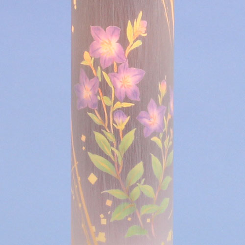 インテリア燈明 香奈の舞 焼桐立台(桔梗)高さ50cm　点灯ズーム