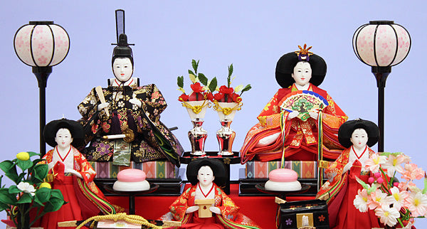 雛人形ケース飾り 五人 のぞみ　人形