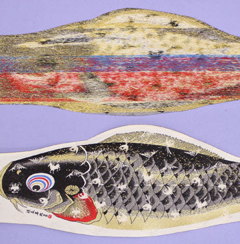 室内用鯉のぼり。慶祝の鯉 吉兆　金襴裏地