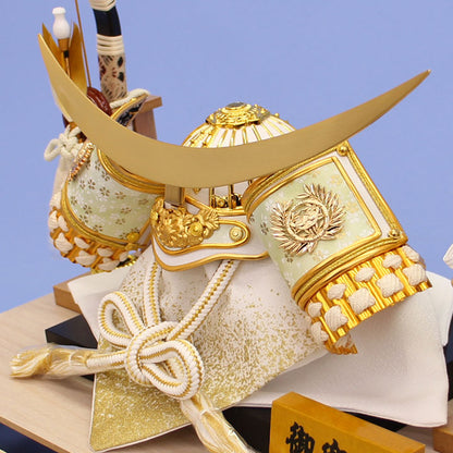 五月人偶兜壳人偶柜装饰 高33.5厘米 六角形山科兜壳 亚克力