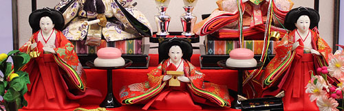 雛人形ケース飾り 五人 のぞみ　三人官女