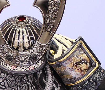 May Doll kabuto Storage Set Width 38cm Compact No. 8 Black Dragon kabuto Storage Set